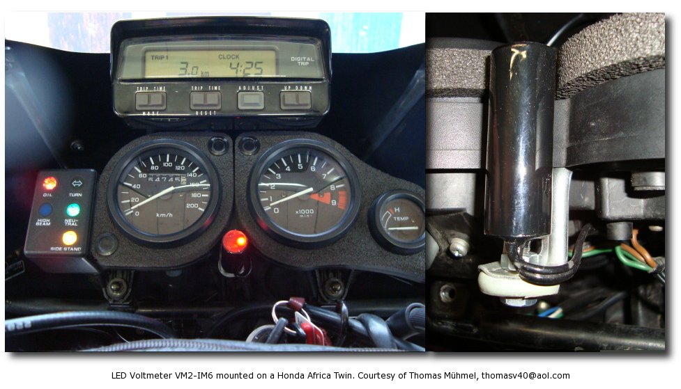 Voltmeter VM2IM6 on Honda Africa Twin RD07 